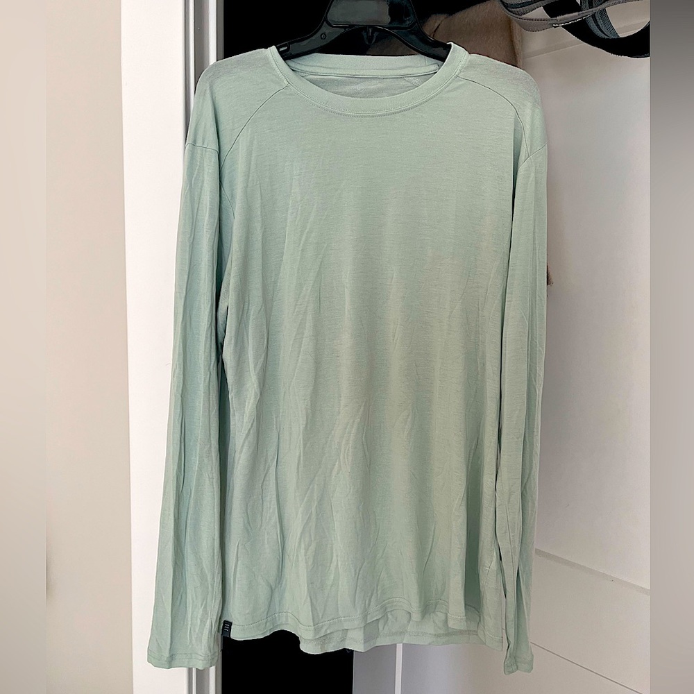 Free Fly - Men’s Bamboo Lightweight  Long Sleeve Tee | Size Large, Seafoam
